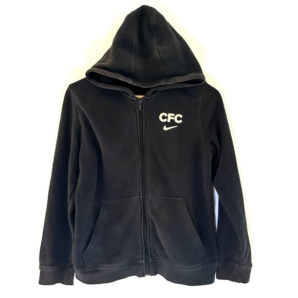 Nike Chelsea Football Club London Full Zip Sweater Jacket Black Youth Large - Picture 1 of 11